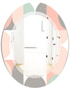 Retro Pastel Circular Pattern II - Modern Round or Oval Wall Mirror - Triple C
