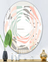 Retro Pastel Circular Pattern II - Modern Round or Oval Wall Mirror - Whirl