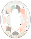 Retro Pastel Circular Pattern II - Modern Round or Oval Wall Mirror - Quatrefoil