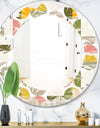 Vintage Circular Design I - Modern Round or Oval Wall Mirror - Leaves
