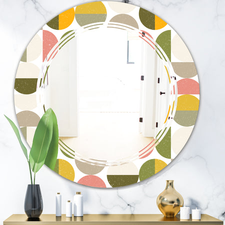 Vintage Circular Design I - Modern Round or Oval Wall Mirror - Triple C
