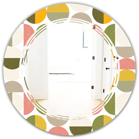 Vintage Circular Design I - Modern Round or Oval Wall Mirror - Triple C