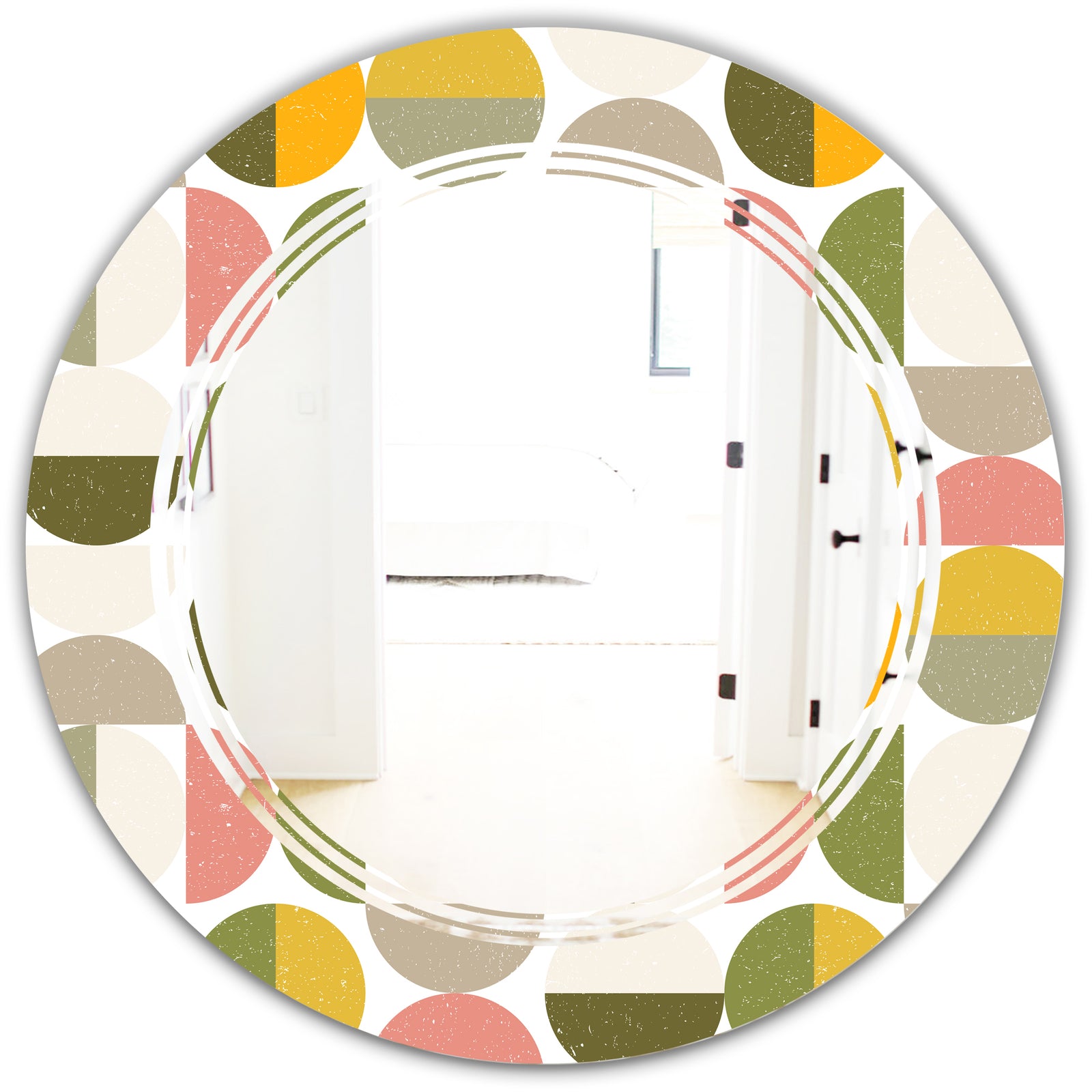 Vintage Circular Design I - Modern Round or Oval Wall Mirror - Triple C
