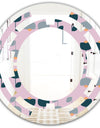 Retro Floral Pattern XIII - Modern Round or Oval Wall Mirror - Space