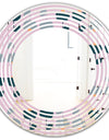 Retro Floral Pattern XIII - Modern Round or Oval Wall Mirror - Wave