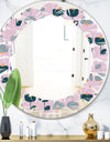 Retro Floral Pattern XIII - Modern Round or Oval Wall Mirror - Leaves