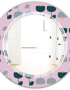 Retro Floral Pattern XIII - Modern Round or Oval Wall Mirror - Triple C