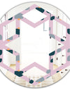 Retro Floral Pattern XIII - Modern Round or Oval Wall Mirror - Hexagon Star