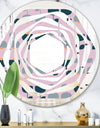 Retro Floral Pattern XIII - Modern Round or Oval Wall Mirror - Whirl