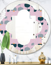 Retro Floral Pattern XIII - Modern Round or Oval Wall Mirror - Quatrefoil