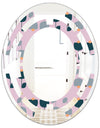 Retro Floral Pattern XIII - Modern Round or Oval Wall Mirror - Space