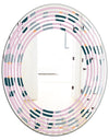 Retro Floral Pattern XIII - Modern Round or Oval Wall Mirror - Wave