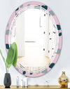 Retro Floral Pattern XIII - Modern Round or Oval Wall Mirror - Triple C