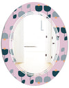 Retro Floral Pattern XIII - Modern Round or Oval Wall Mirror - Triple C