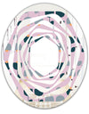 Retro Floral Pattern XIII - Modern Round or Oval Wall Mirror - Whirl