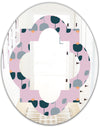 Retro Floral Pattern XIII - Modern Round or Oval Wall Mirror - Quatrefoil