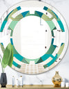 Luxury Retro Drops I - Modern Round or Oval Wall Mirror - Space