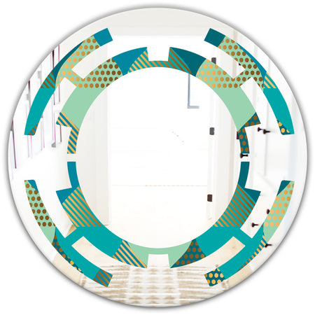 Luxury Retro Drops I - Modern Round or Oval Wall Mirror - Space