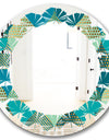 Luxury Retro Drops I - Modern Round or Oval Wall Mirror - Leaves