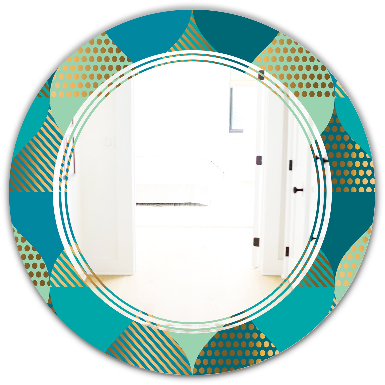 Luxury Retro Drops I - Modern Round or Oval Wall Mirror - Triple C