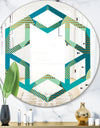 Luxury Retro Drops I - Modern Round or Oval Wall Mirror - Hexagon Star