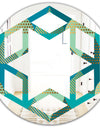 Luxury Retro Drops I - Modern Round or Oval Wall Mirror - Hexagon Star