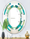 Luxury Retro Drops I - Modern Round or Oval Wall Mirror - Space