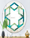 Luxury Retro Drops I - Modern Round or Oval Wall Mirror - Hexagon Star