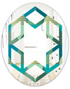 Luxury Retro Drops I - Modern Round or Oval Wall Mirror - Hexagon Star