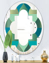 Luxury Retro Drops I - Modern Round or Oval Wall Mirror - Quatrefoil