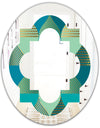 Luxury Retro Drops I - Modern Round or Oval Wall Mirror - Quatrefoil