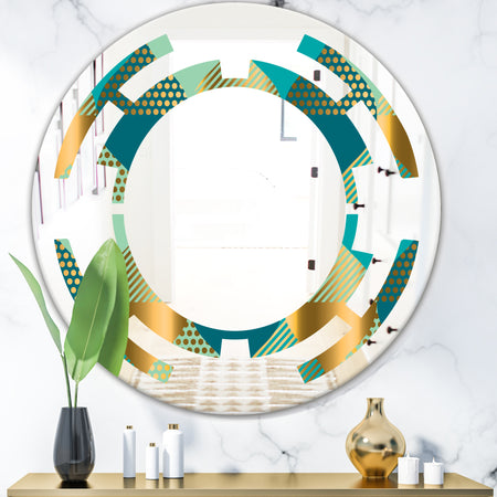 Luxury Retro Drops II - Modern Round or Oval Wall Mirror - Space