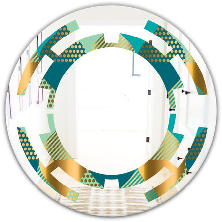 Luxury Retro Drops II - Modern Round or Oval Wall Mirror - Space