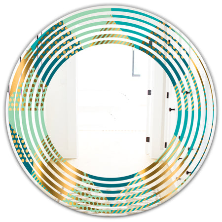 Luxury Retro Drops II - Modern Round or Oval Wall Mirror - Wave