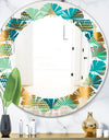 Luxury Retro Drops II - Modern Round or Oval Wall Mirror - Leaves