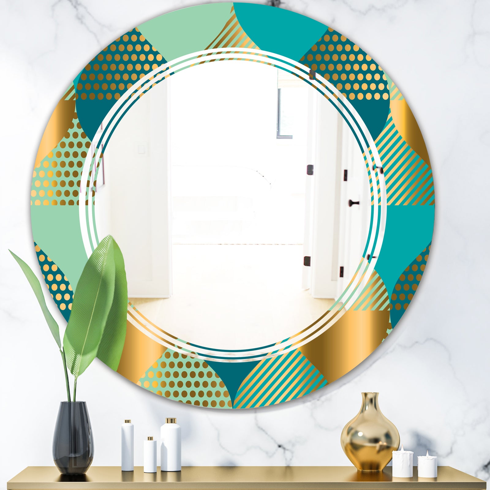 Luxury Retro Drops II - Modern Round or Oval Wall Mirror - Triple C