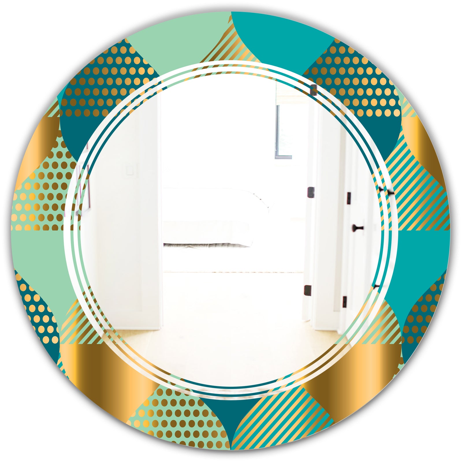 Luxury Retro Drops II - Modern Round or Oval Wall Mirror - Triple C