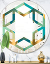 Luxury Retro Drops II - Modern Round or Oval Wall Mirror - Hexagon Star