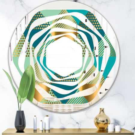 Luxury Retro Drops II - Modern Round or Oval Wall Mirror - Whirl