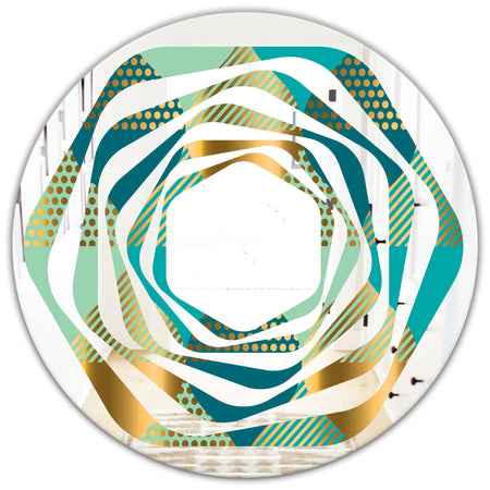 Luxury Retro Drops II - Modern Round or Oval Wall Mirror - Whirl