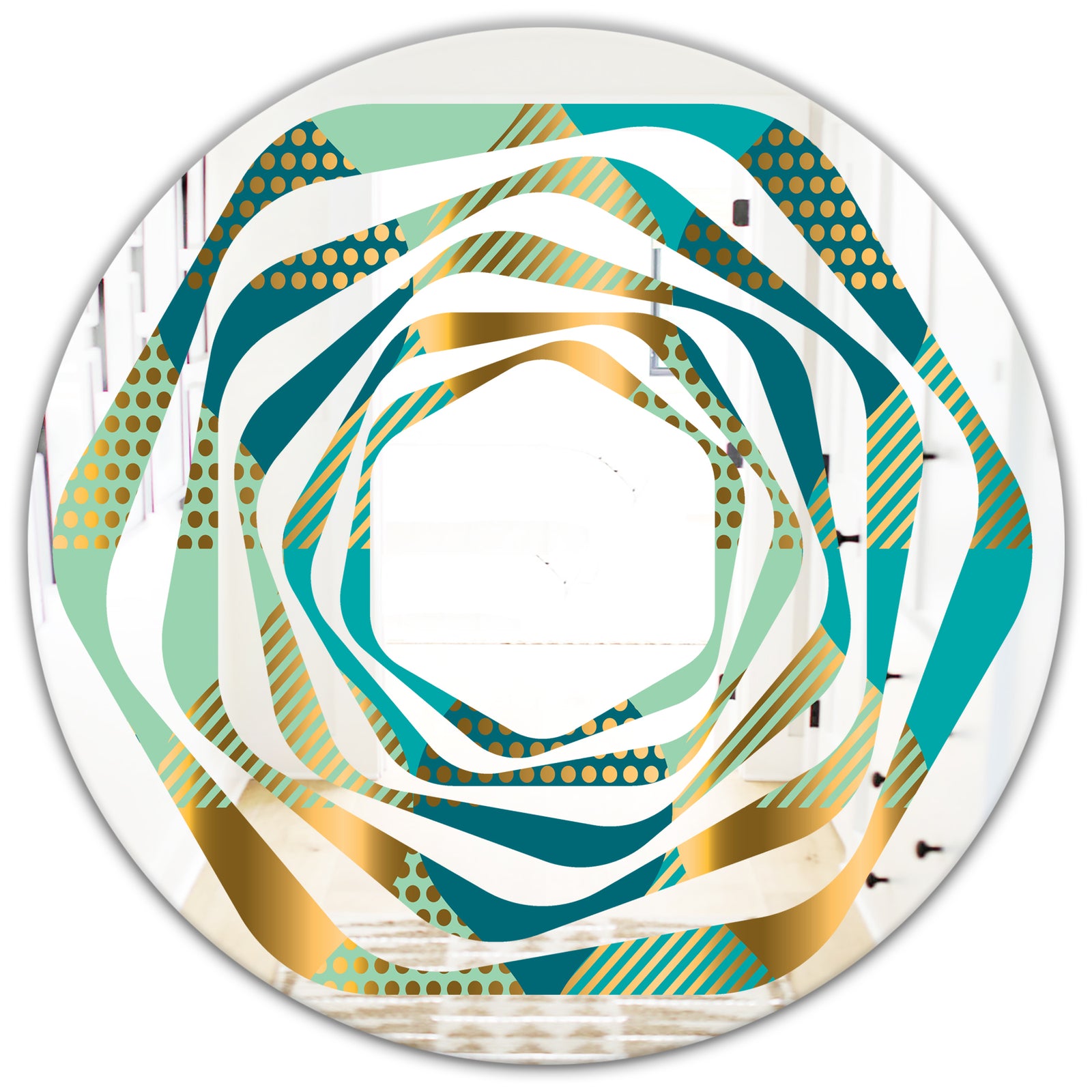 Luxury Retro Drops II - Modern Round or Oval Wall Mirror - Whirl