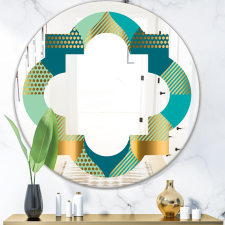 Luxury Retro Drops II - Modern Round or Oval Wall Mirror - Quatrefoil