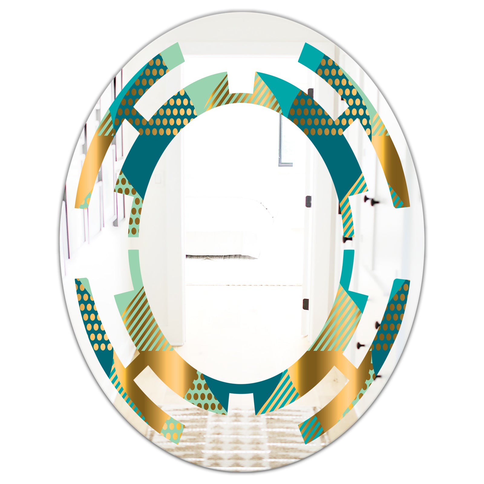 Luxury Retro Drops II - Modern Round or Oval Wall Mirror - Space
