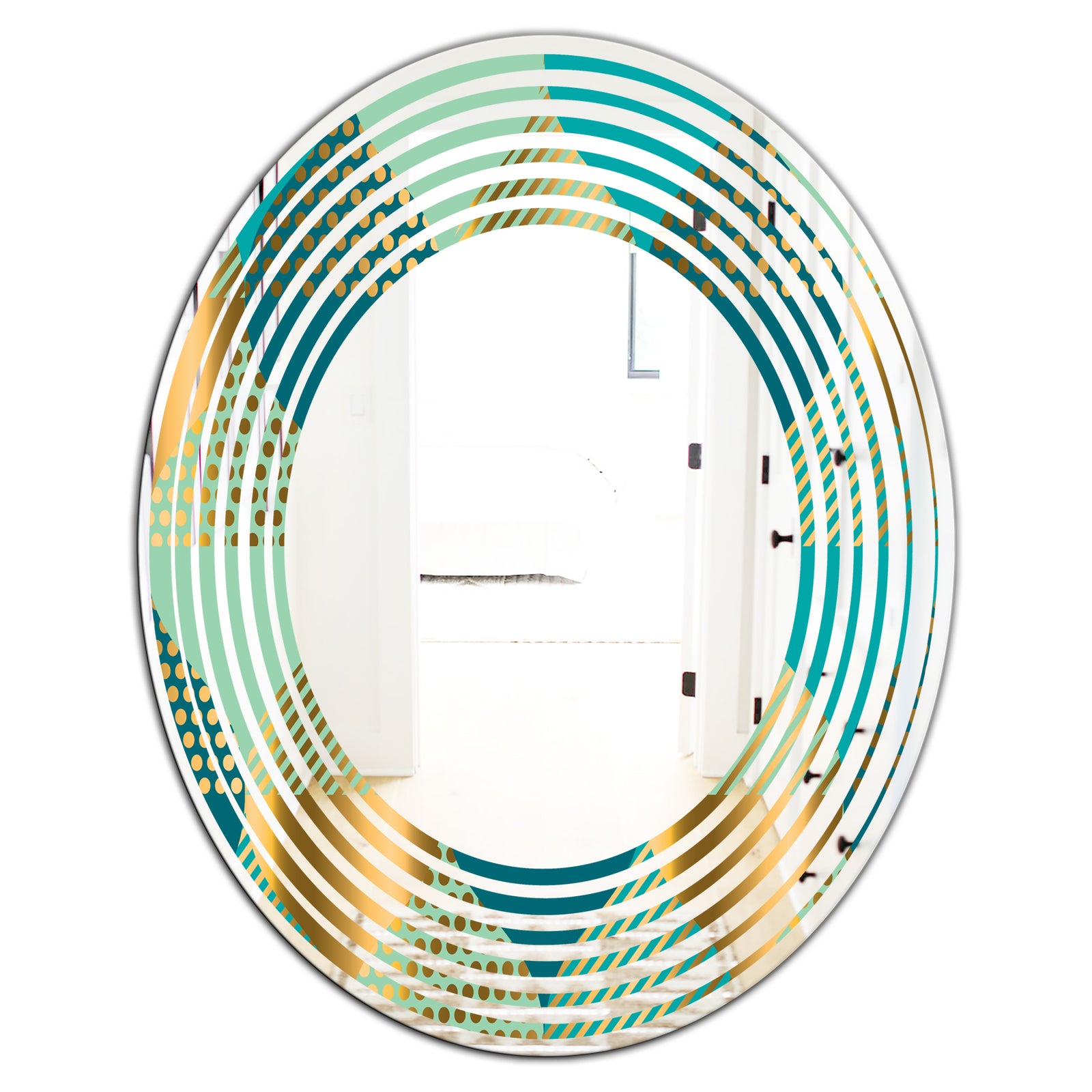 Luxury Retro Drops II - Modern Round or Oval Wall Mirror - Wave