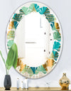 Luxury Retro Drops II - Modern Round or Oval Wall Mirror - Leaves