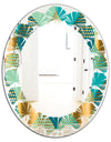 Luxury Retro Drops II - Modern Round or Oval Wall Mirror - Leaves