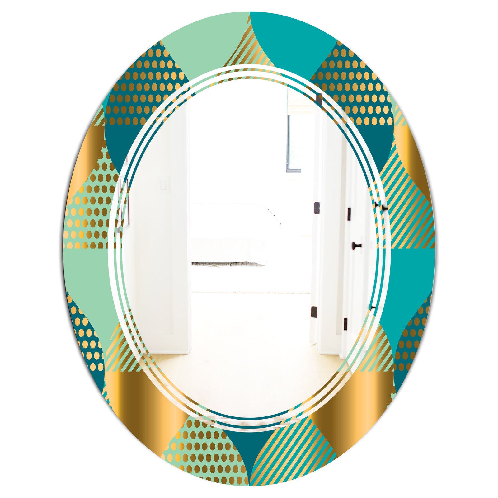 Luxury Retro Drops II - Modern Round or Oval Wall Mirror - Triple C
