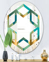 Luxury Retro Drops II - Modern Round or Oval Wall Mirror - Hexagon Star