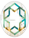 Luxury Retro Drops II - Modern Round or Oval Wall Mirror - Hexagon Star