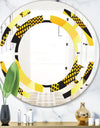 Retro Hexagon Pattern II - Modern Round or Oval Wall Mirror - Space